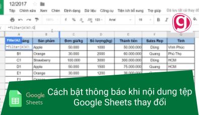 Cách bật thông báo khi nội dung tệp Google Sheets thay đổi